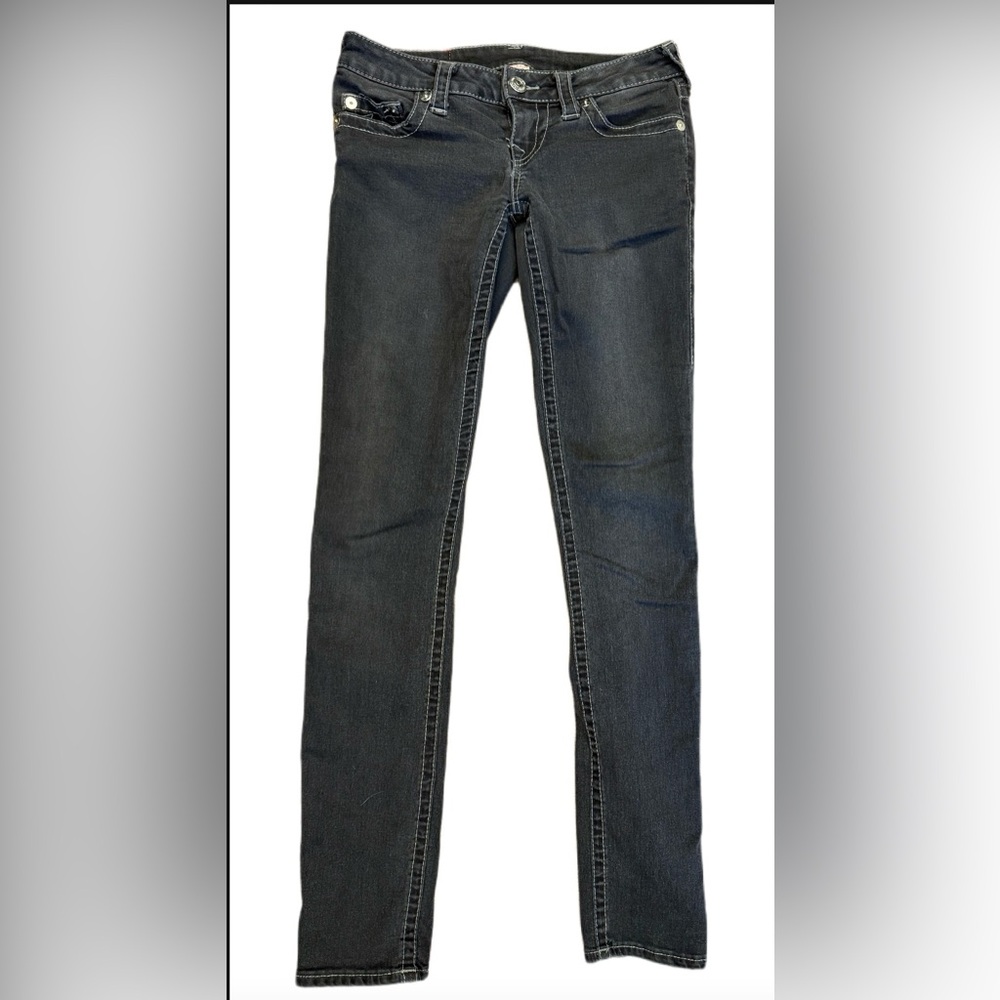 True Religion Low Rise Skinny Jeans Dark Wash Size 26 Stretch Denim